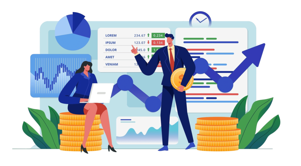 stock market analysis concept and trading