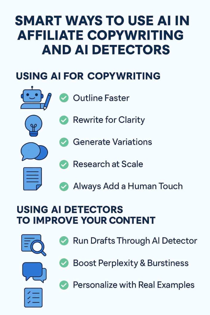 Smart ways to use an AI in Affiliate Copywriting and AI Detectors